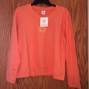 NWT orange crewneck with sun design